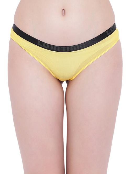 yellow nylon boy shorts panty - 17421996 - Standard Image - 1