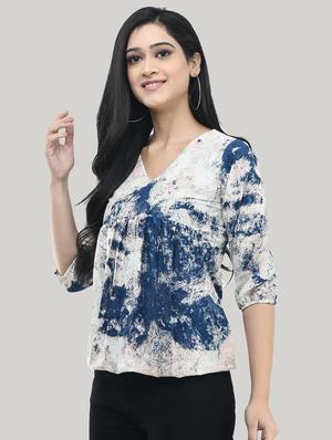v-neck blouson top - 17422003 - Standard Image - 2