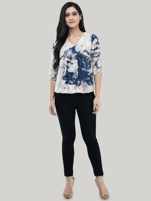 v-neck blouson top - 17422003 - Standard Image - 4