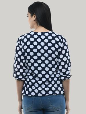 v-neck polka dot blouson top - 17422006 - Standard Image - 3