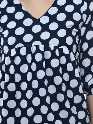 v-neck polka dot blouson top - 17422006 - Standard Image - 5