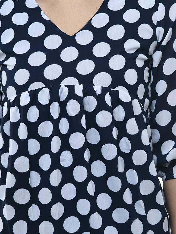 v-neck polka dot blouson top - 17422006 - Zoom Image - 5