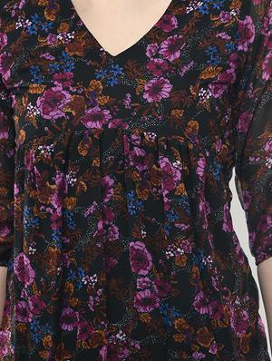 v-neck floral blouson top - 17422007 - Standard Image - 5