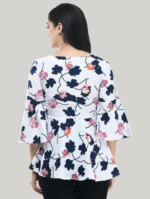 tie front floral top - 17422012 - Standard Image - 3