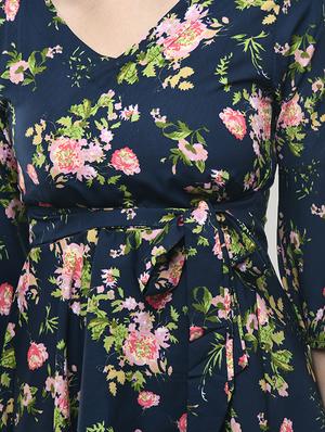 tie front floral top - 17422014 - Standard Image - 5