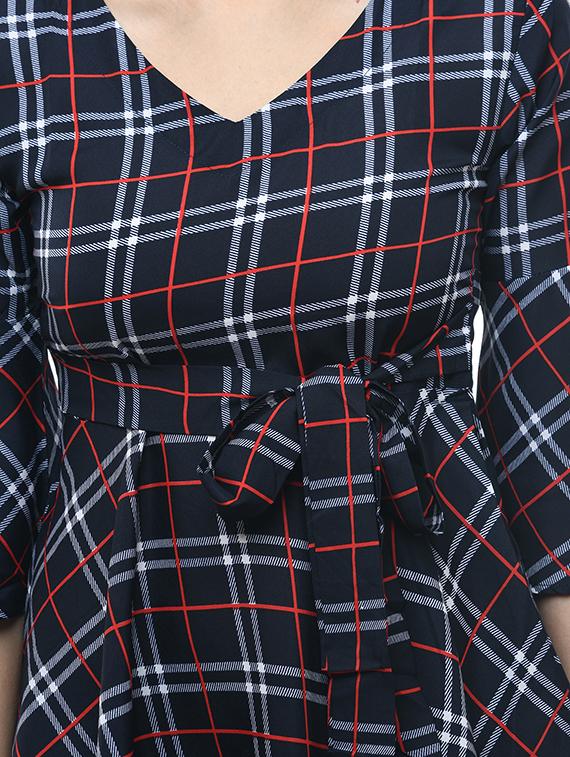 bell sleeved checkered top - 17422018 - Zoom Image - 5