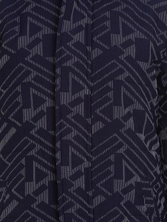 navy blue cotton blend bomber jackets - 17422064 - Zoom Image - 3