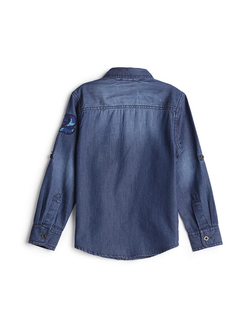 navy blue cotton shirt - 17422081 - Zoom Image - 2