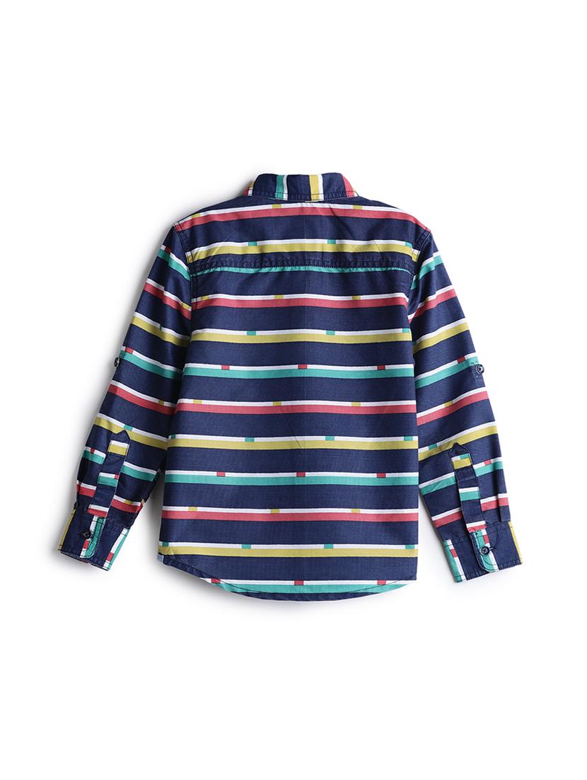navy blue cotton shirt - 17422083 - Zoom Image - 2