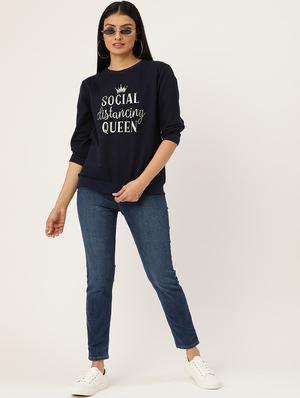 typographic print sweatshirt - 17422286 - Standard Image - 4