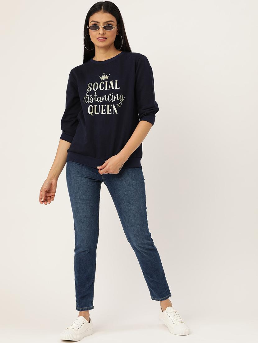 typographic print sweatshirt - 17422286 - Zoom Image - 4