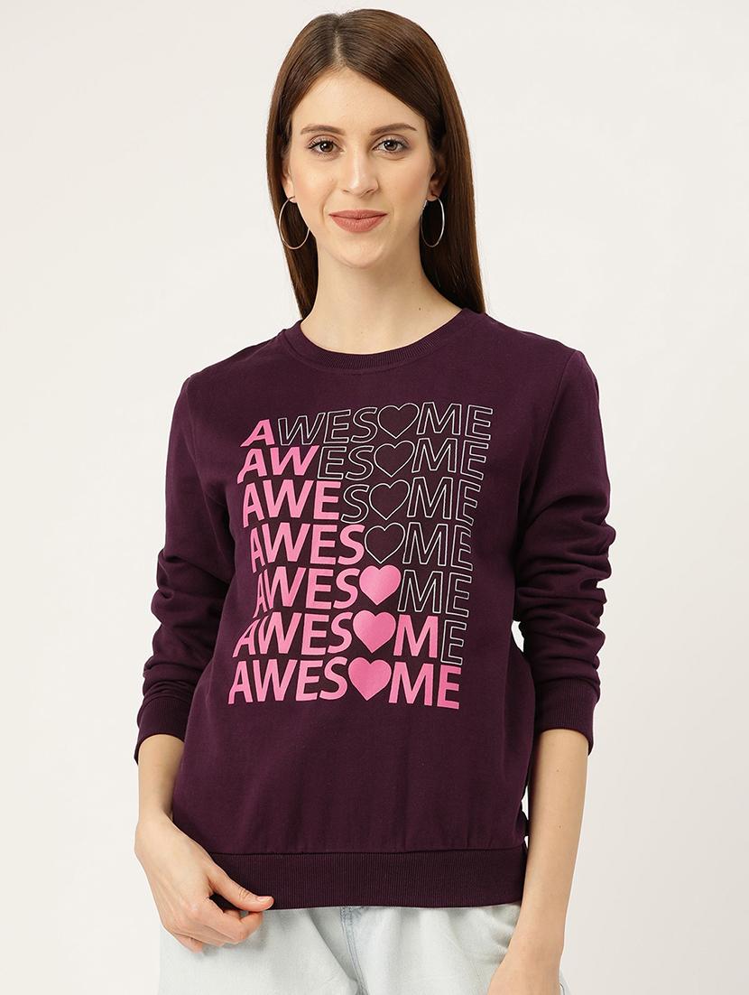 typographic print sweatshirt - 17422290 - Zoom Image - 1
