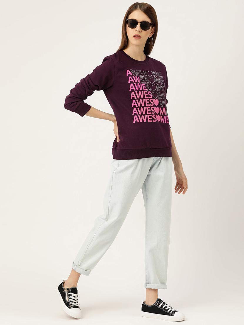 typographic print sweatshirt - 17422290 - Zoom Image - 4
