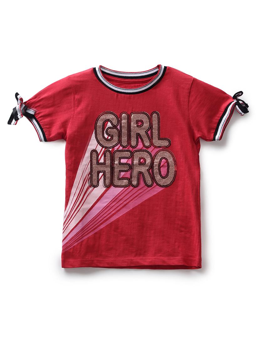 red cotton jersey regular tee - 17422308 - Zoom Image - 1