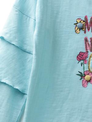 blue cotton jersey regular tee - 17422315 - Standard Image - 3