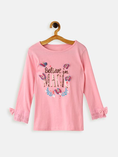 pink cotton jersey regular tee - 17422319 - Standard Image - 1