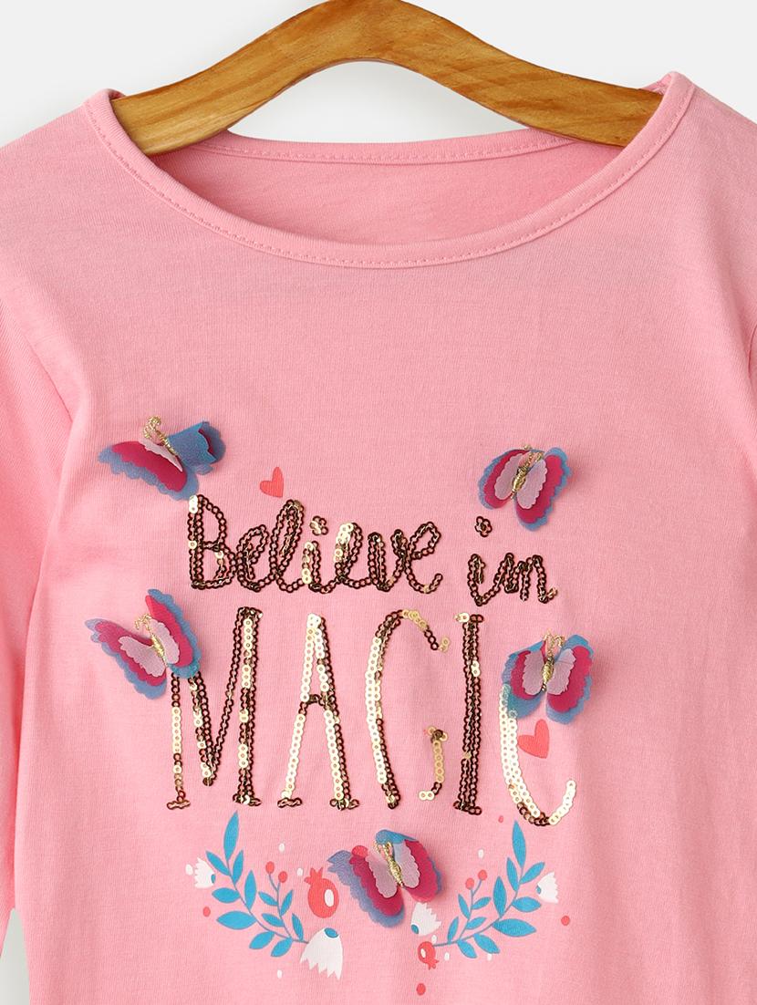 pink cotton jersey regular tee - 17422319 - Zoom Image - 3