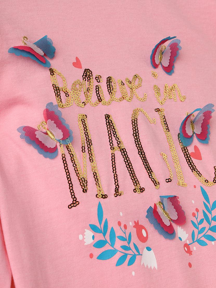 pink cotton jersey regular tee - 17422319 - Zoom Image - 4