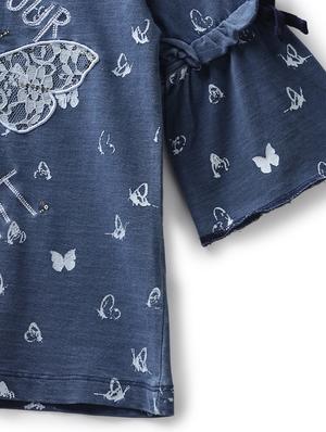 blue cotton jersey regular tee - 17422325 - Standard Image - 3