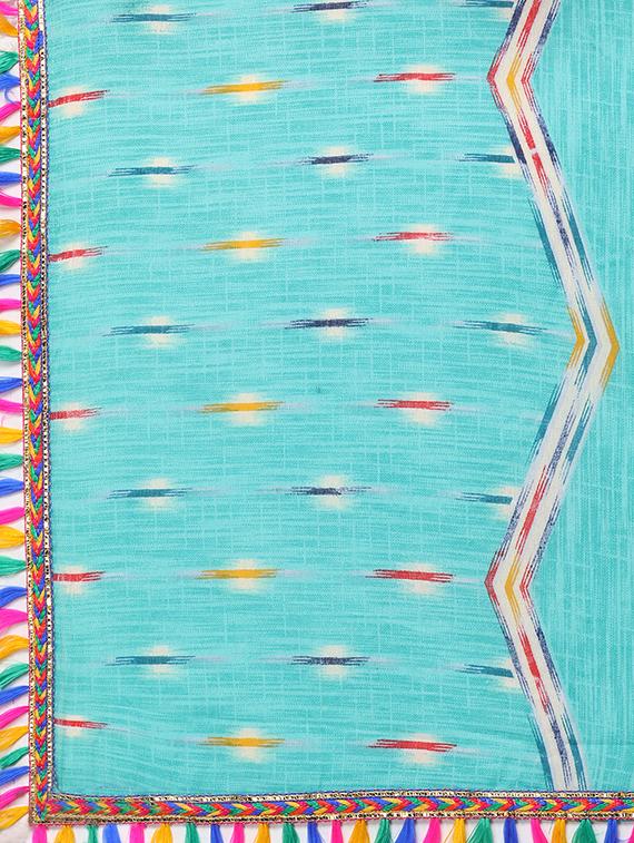 turquoise unstitched suit - 17422397 - Zoom Image - 5