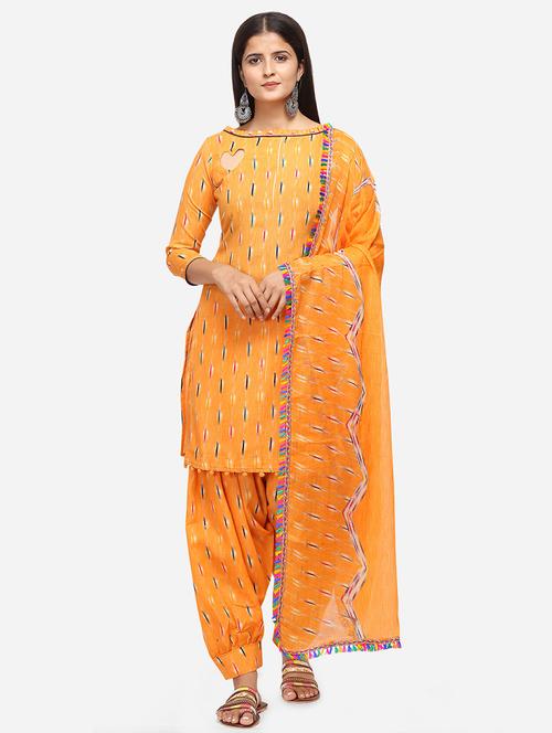 floral unstitched suit - 17422399 - Standard Image - 1