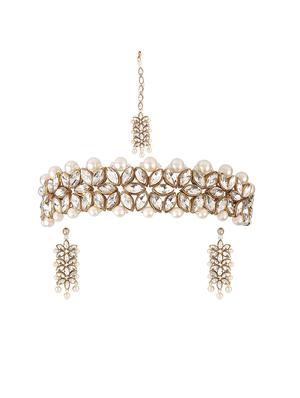 white metal combo necklace - 17422447 - Standard Image - 2