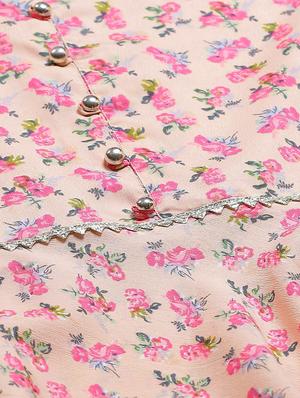 pink chiffon flared ethnic dress - 17422530 - Standard Image - 4