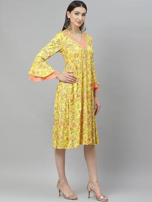 bell sleeves floral dress - 17422535 - Standard Image - 2