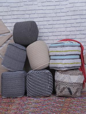 beautiful cylindrical diamond cotton pouf - 17422545 - Standard Image - 2