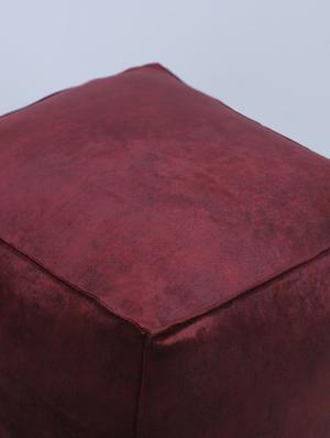 beautiful solid print velvet pouf - 17422552 - Standard Image - 4