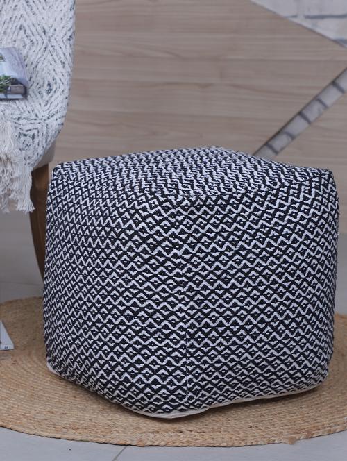 beautiful chevron cotton pouf - 17422568 - Standard Image - 1