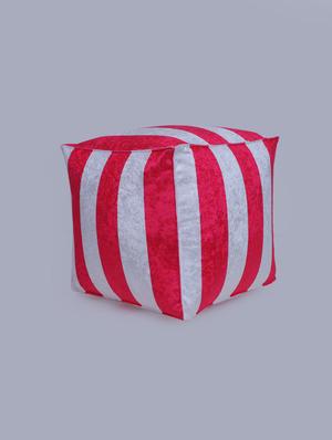 beautiful vertical stripe printed pouf - 17422589 - Standard Image - 4