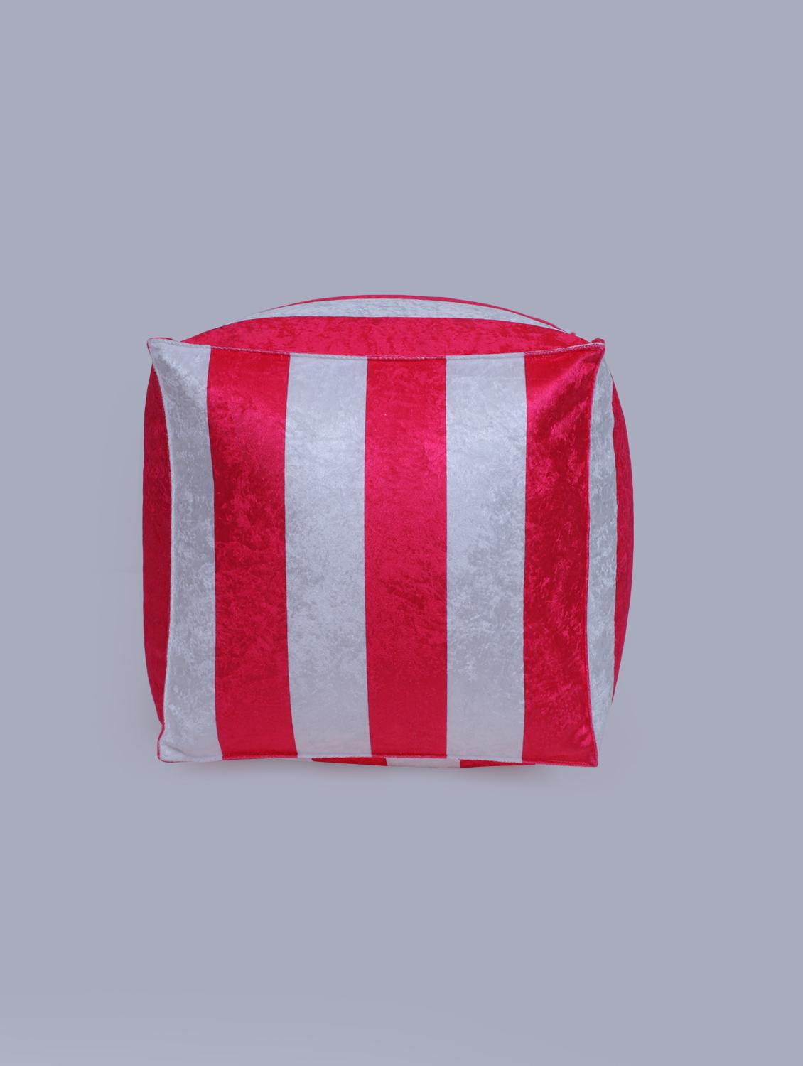 beautiful vertical stripe printed pouf - 17422589 - Zoom Image - 2