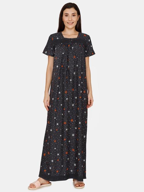 dark blue rayon nighty - 17422803 - Standard Image - 1