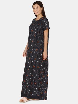 dark blue rayon nighty - 17422803 - Standard Image - 2