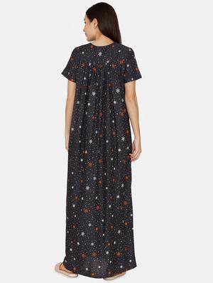 dark blue rayon nighty - 17422803 - Standard Image - 3