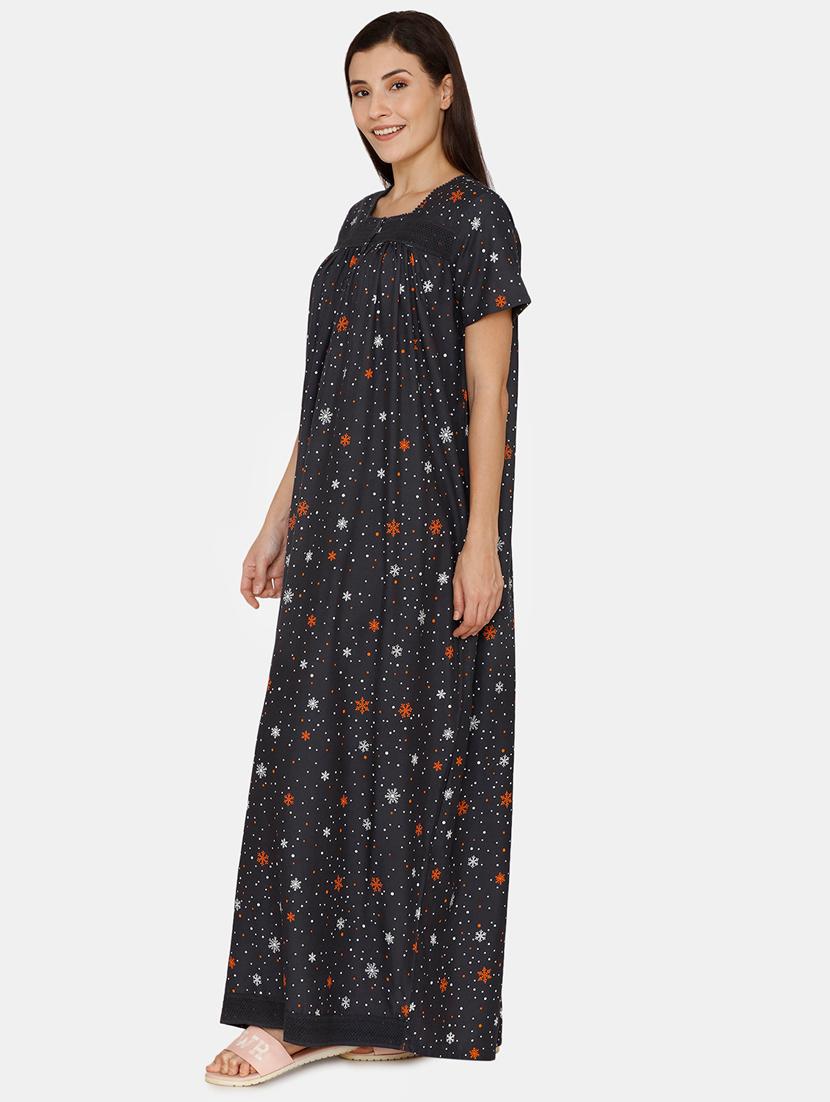 dark blue rayon nighty - 17422803 - Zoom Image - 2