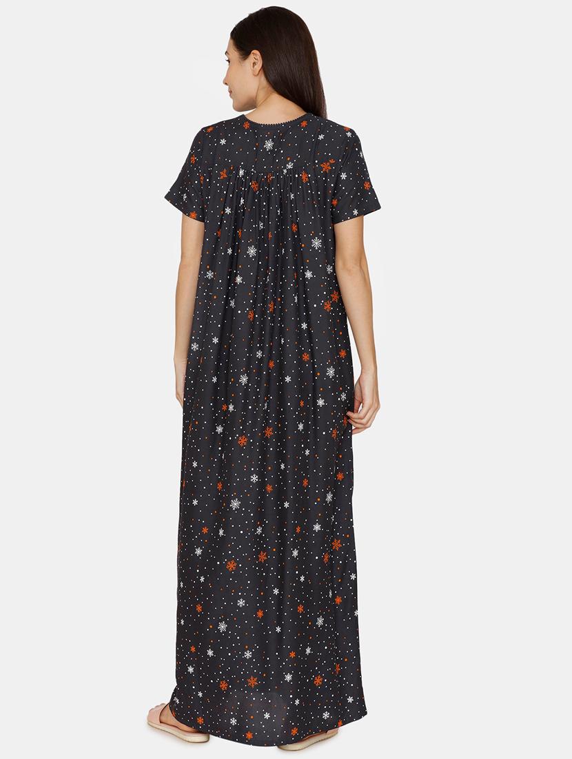 dark blue rayon nighty - 17422803 - Zoom Image - 3