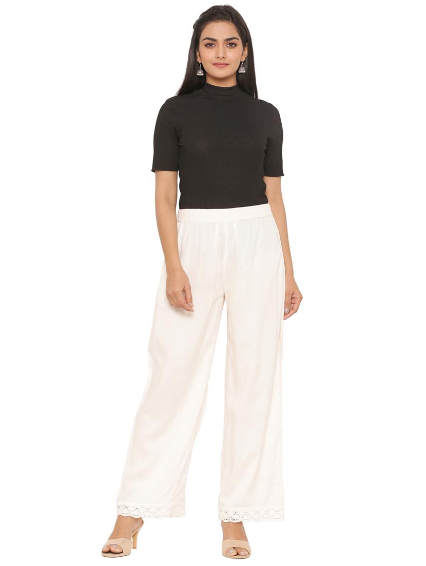 mid rise solid palazzo - 17422818 - Zoom Image - 4