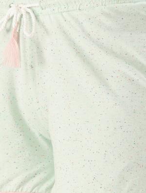 green cotton blend shorts set nightwear - 17422832 - Standard Image - 5