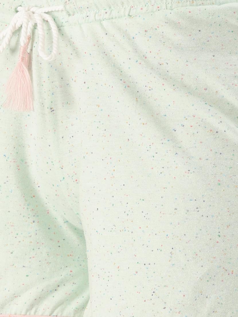 green cotton blend shorts set nightwear - 17422832 - Zoom Image - 5