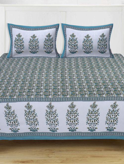 cotton super king size bedsheet with 2 pillow covers - 17422950 - Standard Image - 1