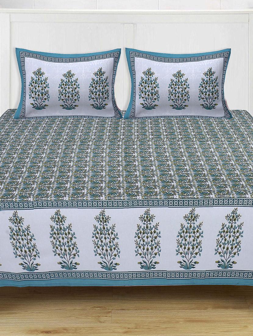 cotton super king size bedsheet with 2 pillow covers - 17422950 - Zoom Image - 1