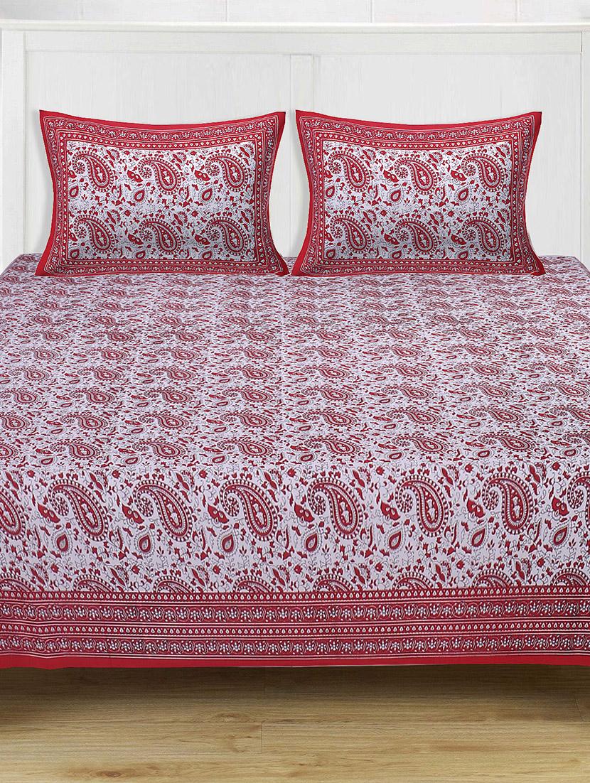 cotton super king size bedsheet with 2 pillow covers - 17422959 - Zoom Image - 1