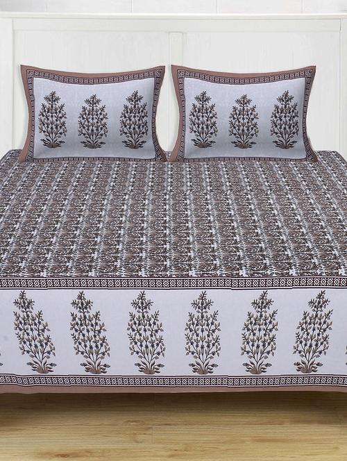 cotton super king size bedsheet with 2 pillow covers - 17422963 - Standard Image - 1