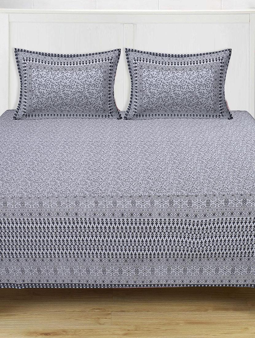 cotton super king size bedsheet with 2 pillow covers - 17422964 - Zoom Image - 1