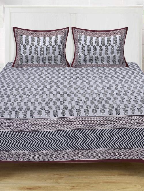 cotton super king size bedsheet with 2 pillow covers - 17422966 - Standard Image - 1