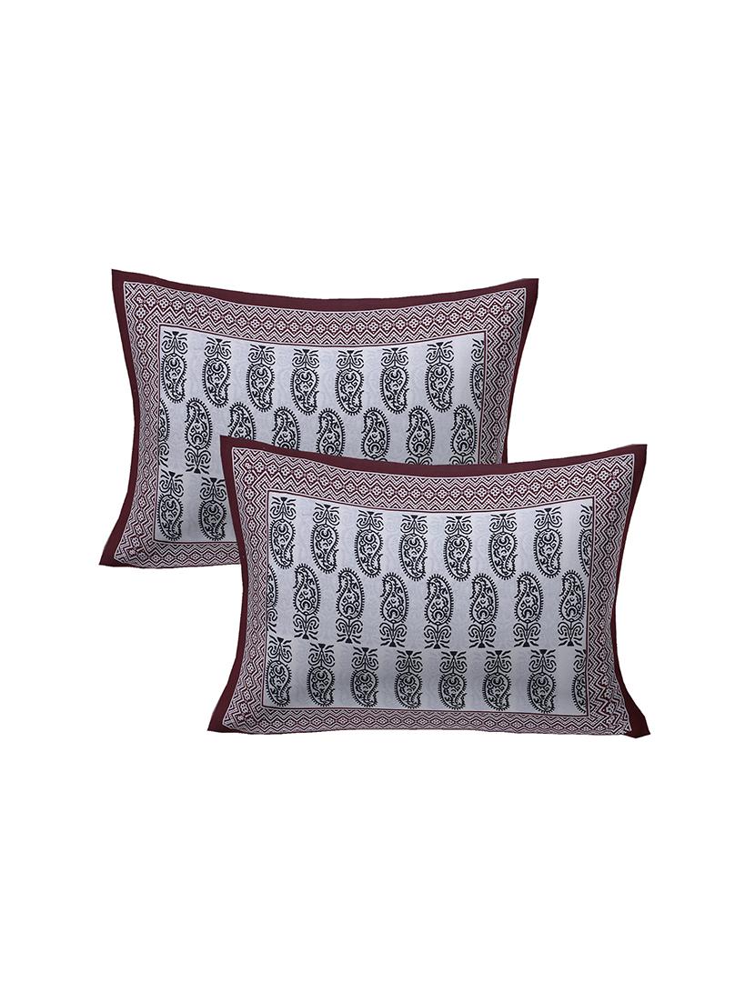 cotton super king size bedsheet with 2 pillow covers - 17422966 - Zoom Image - 2