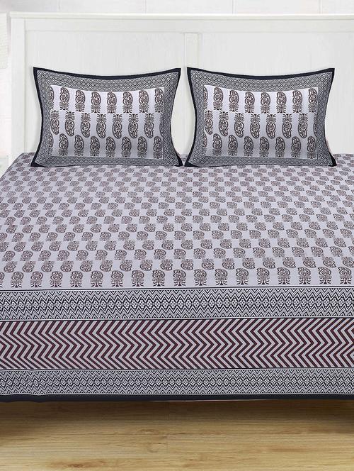 cotton super king size bedsheet with 2 pillow covers - 17422967 - Standard Image - 1
