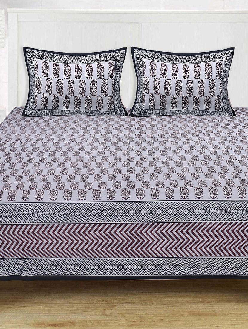 cotton super king size bedsheet with 2 pillow covers - 17422967 - Zoom Image - 1
